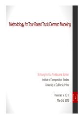 Methodology for Tour-Based Truck Demane Modeling